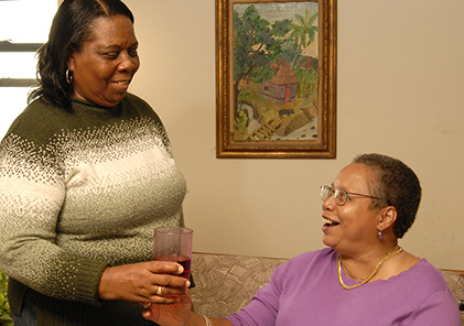 Two older African-American women smiling